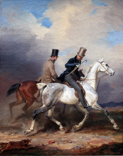 Prince Wilhelm Riding Out in the Company of the Artist by Franz Krüger